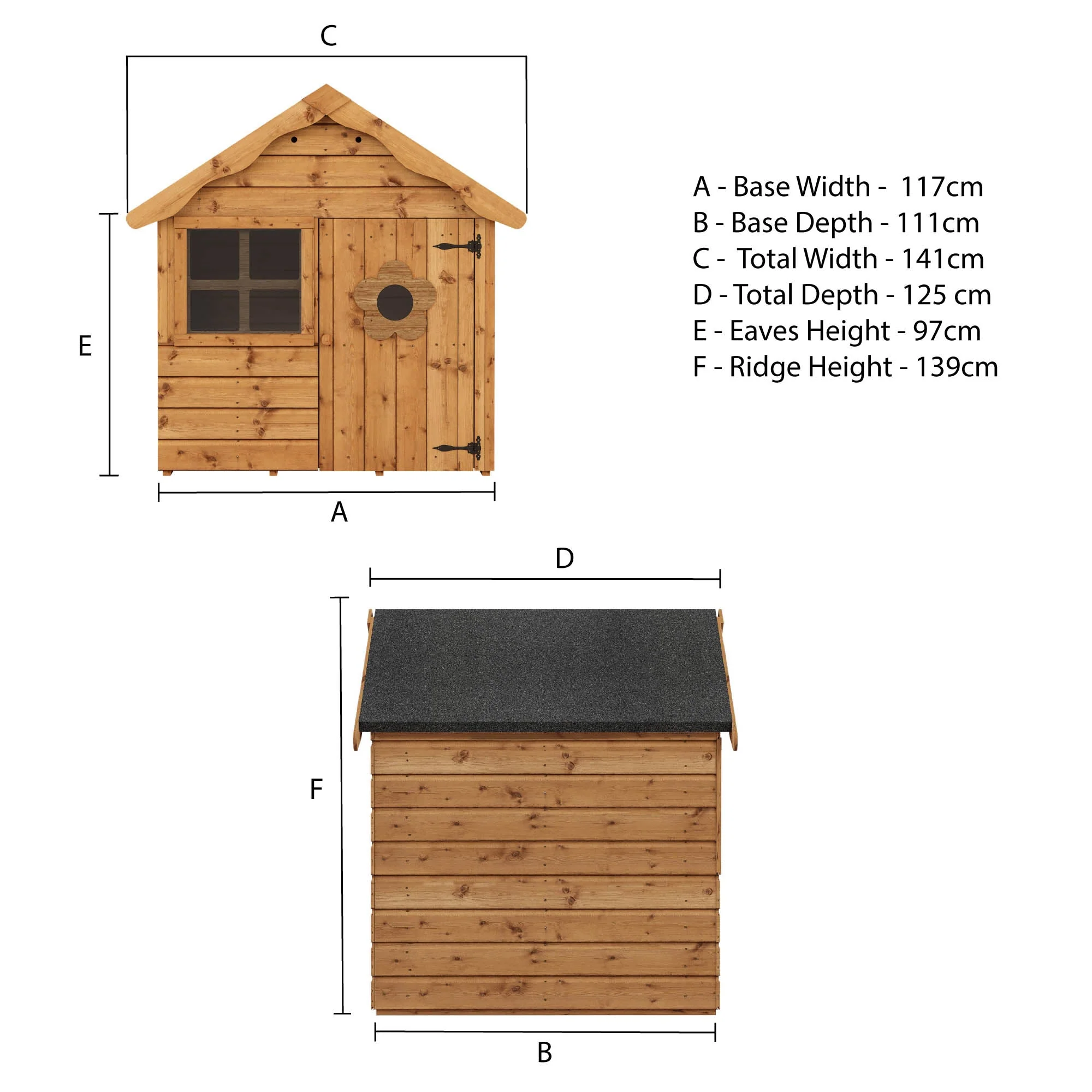 4 x 4 Snug Apex Wooden Playhouse - Image 6