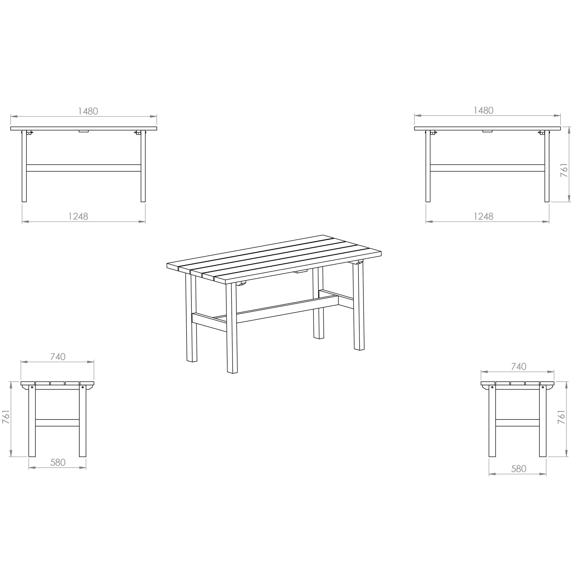Carlton Pressure Treated Garden Table - Image 10
