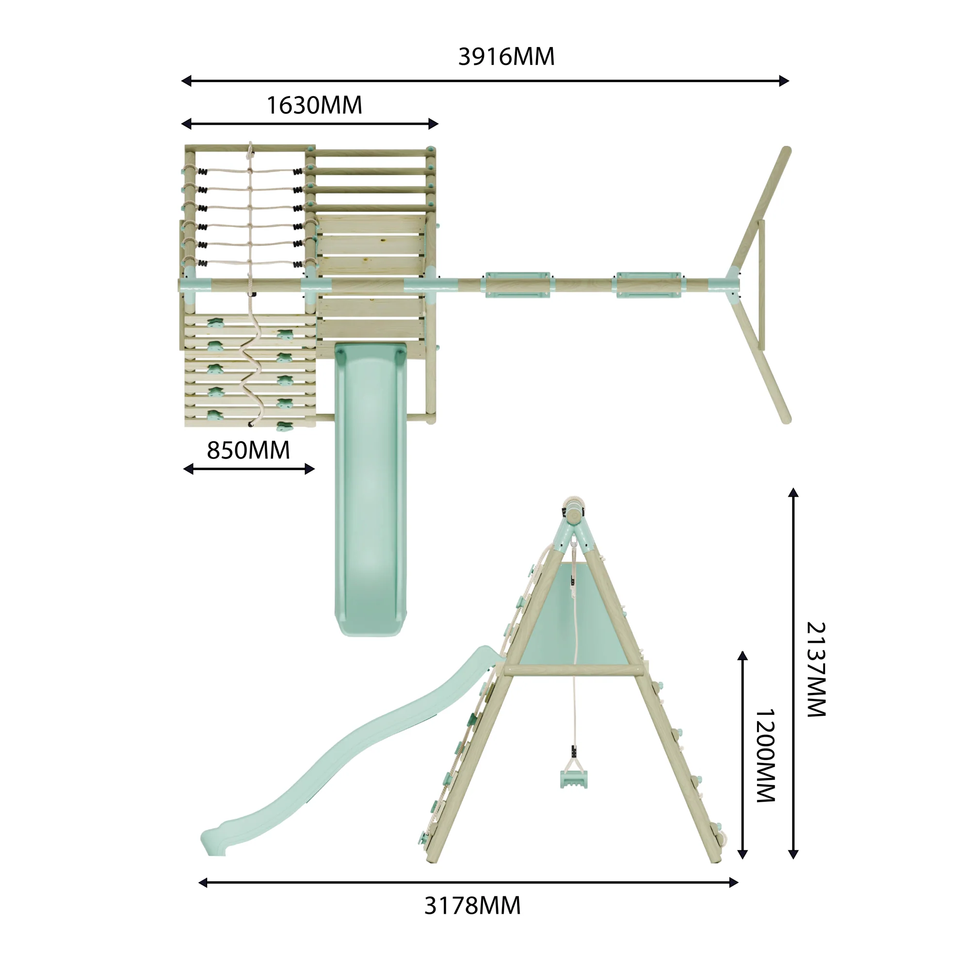 Double Swing with Climbing Wall & Slide - Image 10