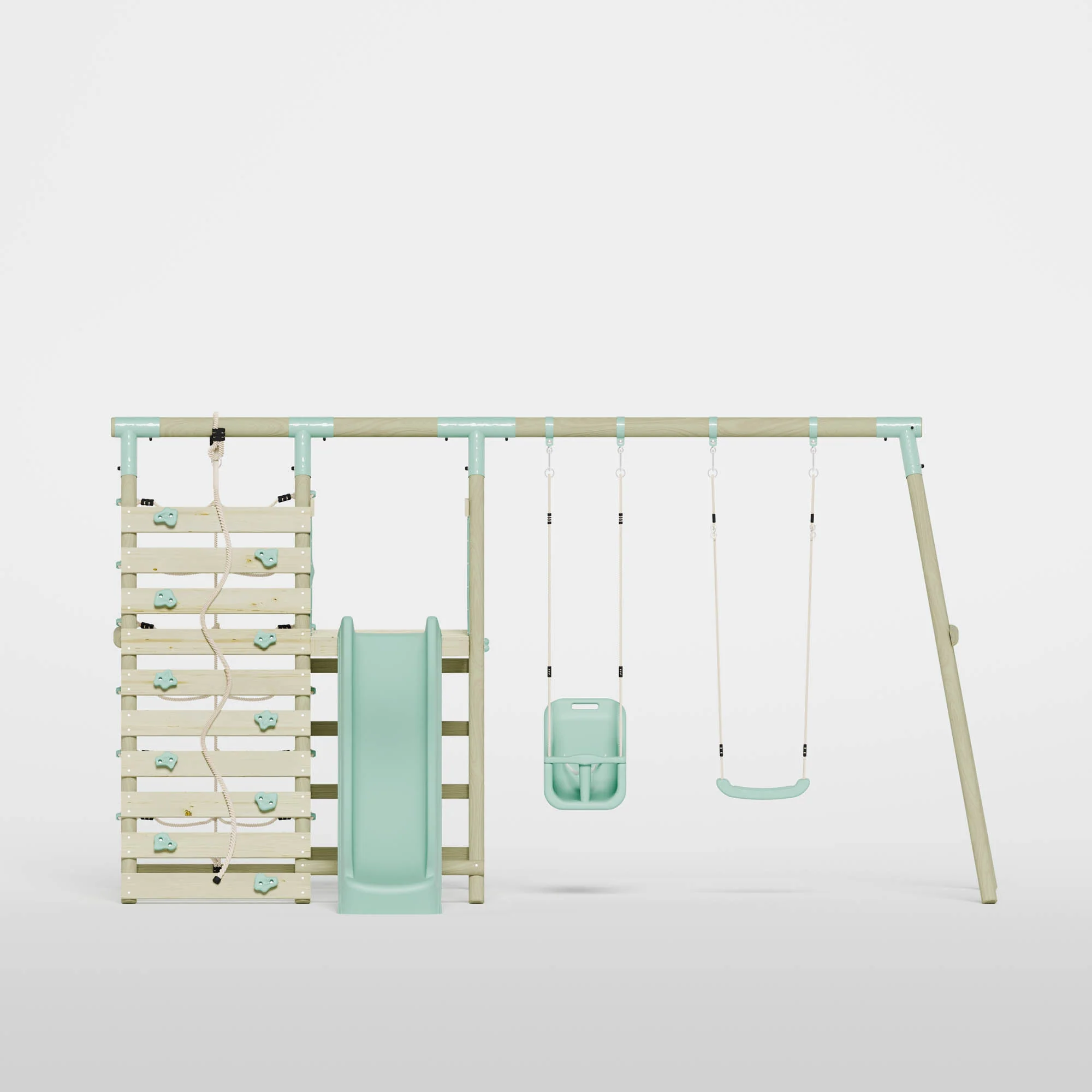 Double Swing with Baby Seat, Slide & Climbing Wall - Image 3