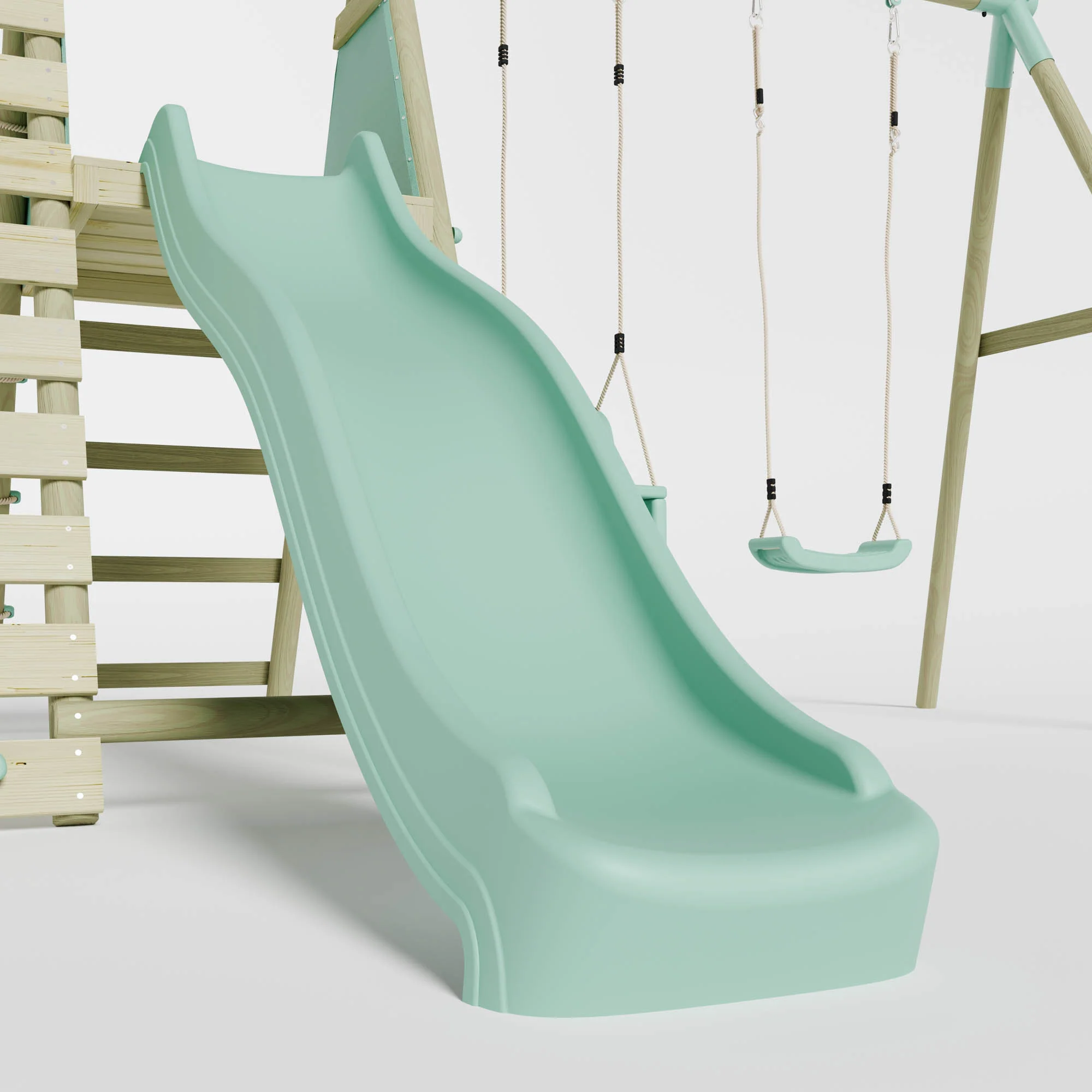 Double Swing with Baby Seat, Slide & Climbing Wall - Image 9
