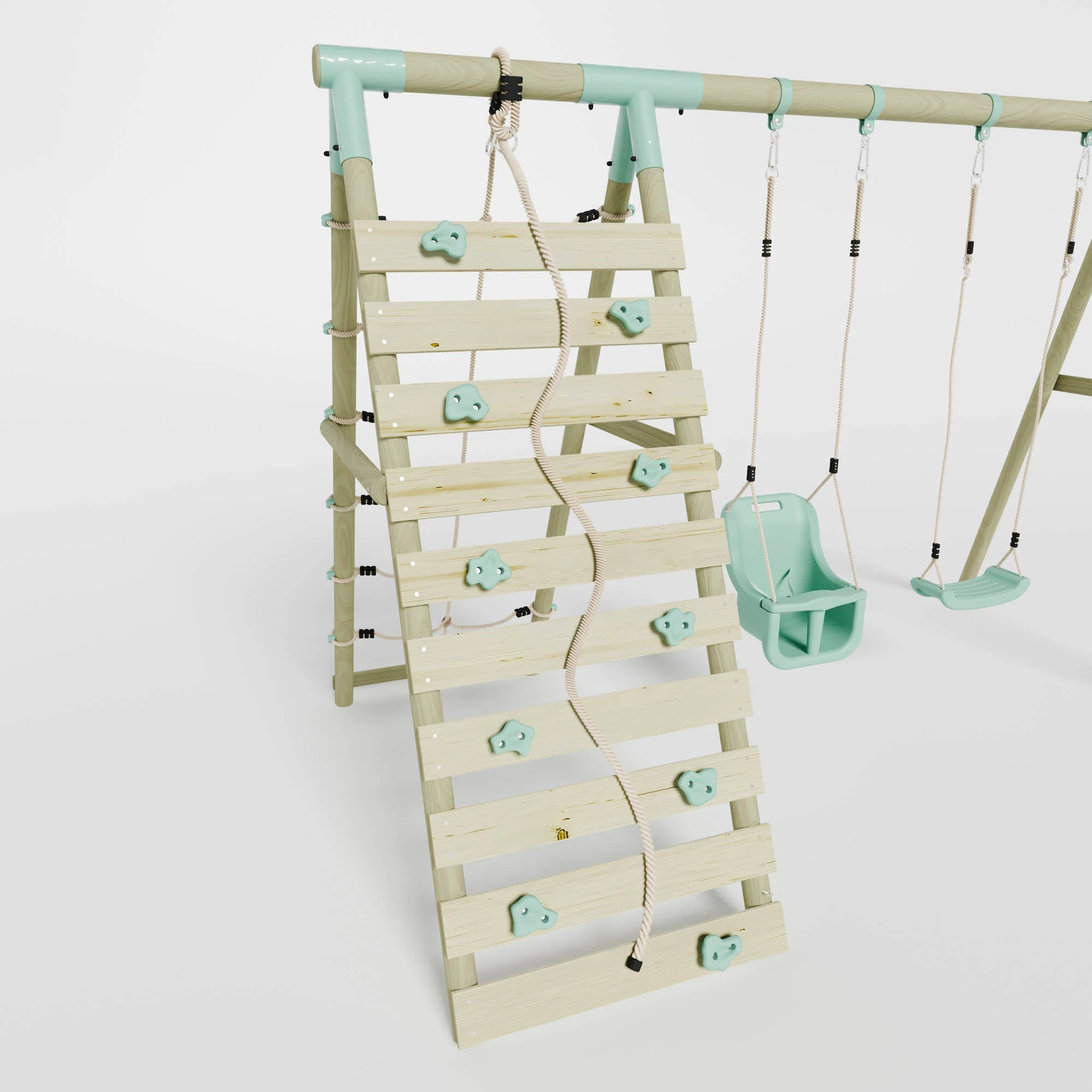 Double Swing with Baby Seat & Climbing Wall - Image 5