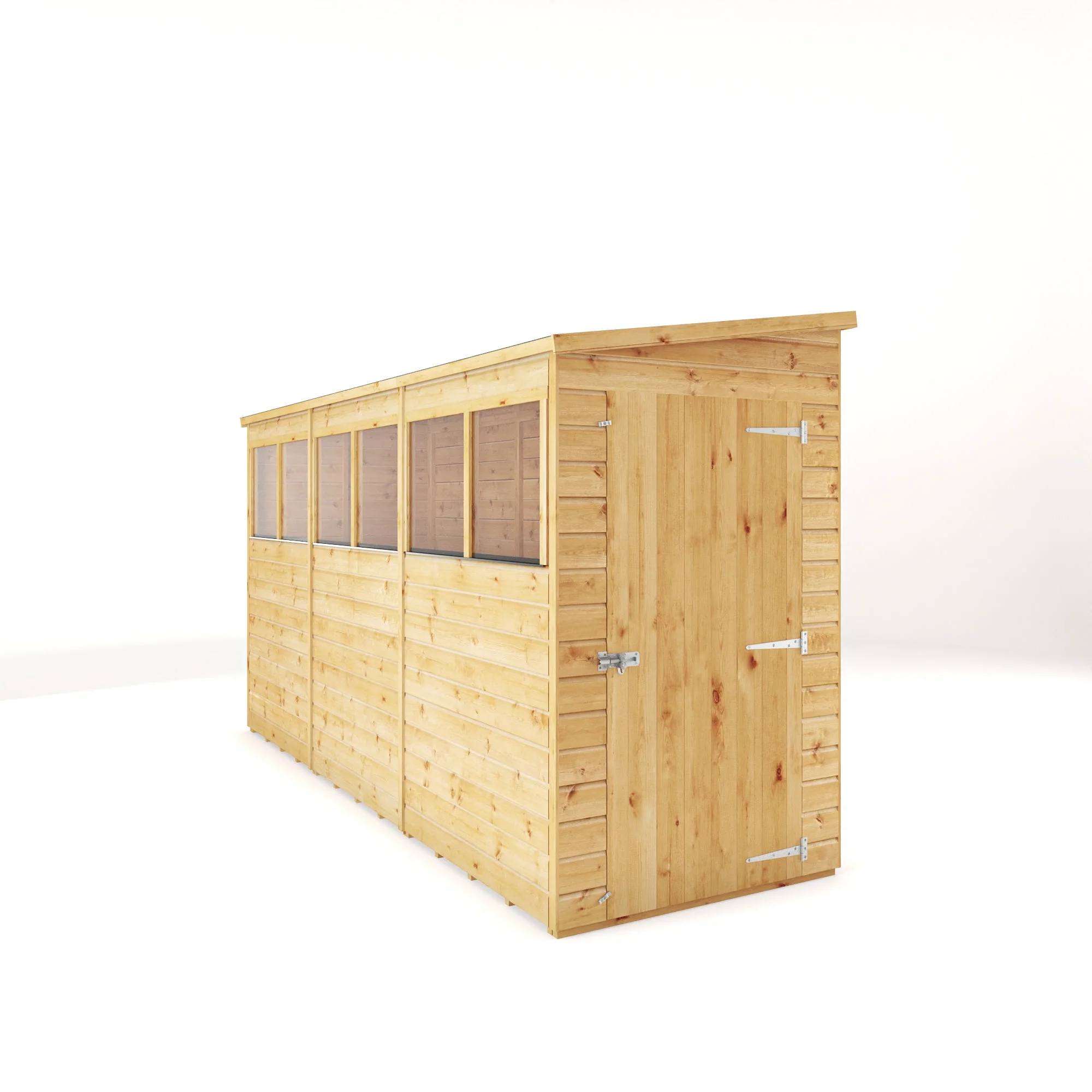 Modular Shiplap Pent Single Door Wooden Shed - Image 3
