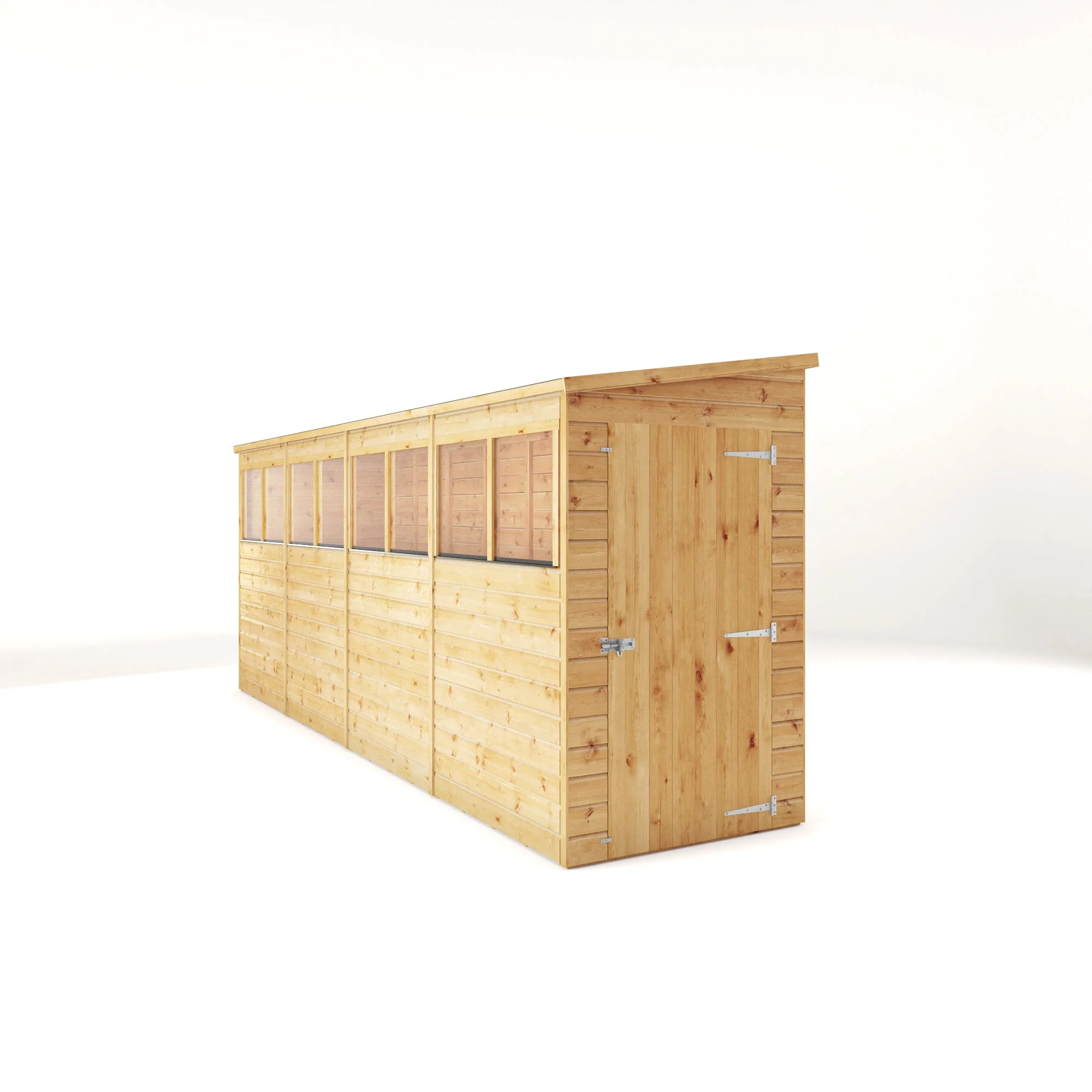 Modular Shiplap Pent Single Door Wooden Shed - Image 4