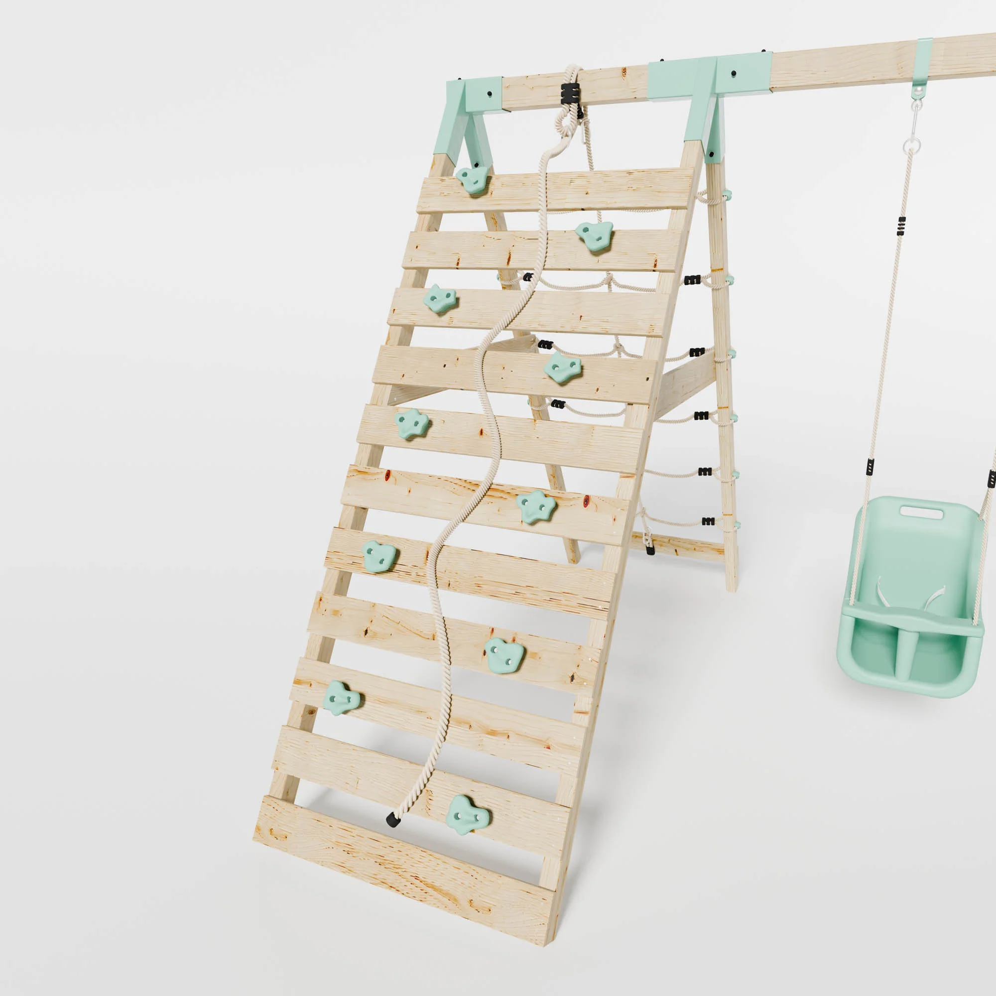 Climbing Frame with Slide, Swing, Baby Swing & Climbing Wall - Image 7