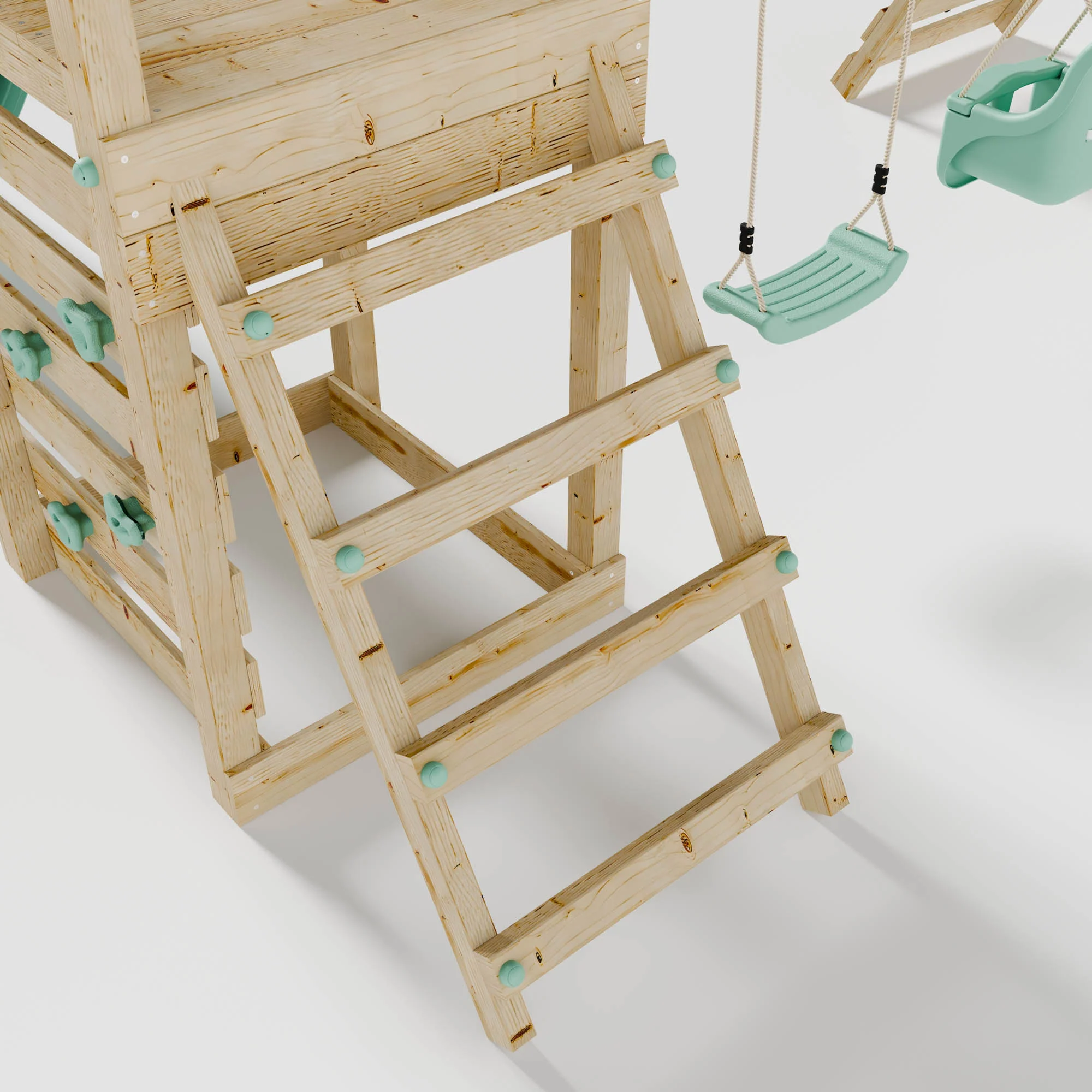 Climbing Frame with Slide, Swing, Baby Swing & Climbing Wall - Image 9