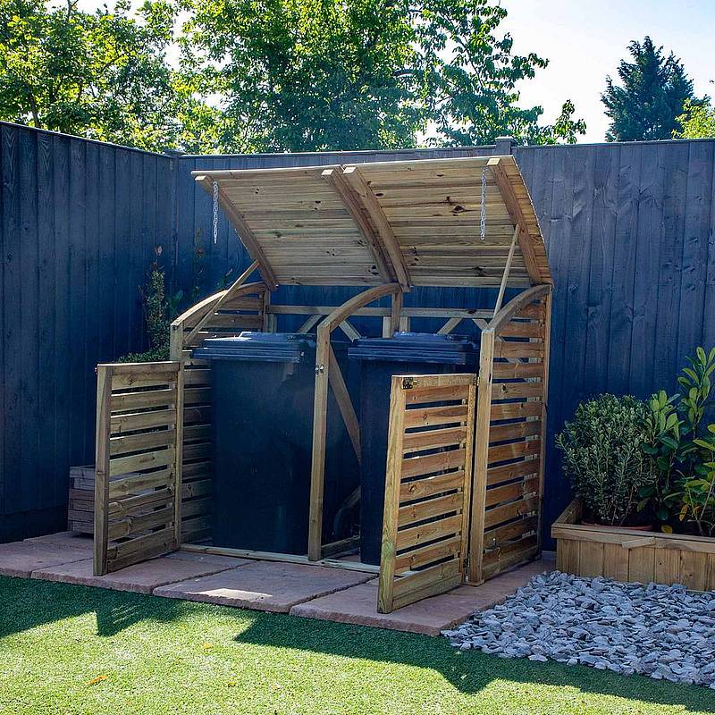 Pressure Treated Double Bin Store - Image 4