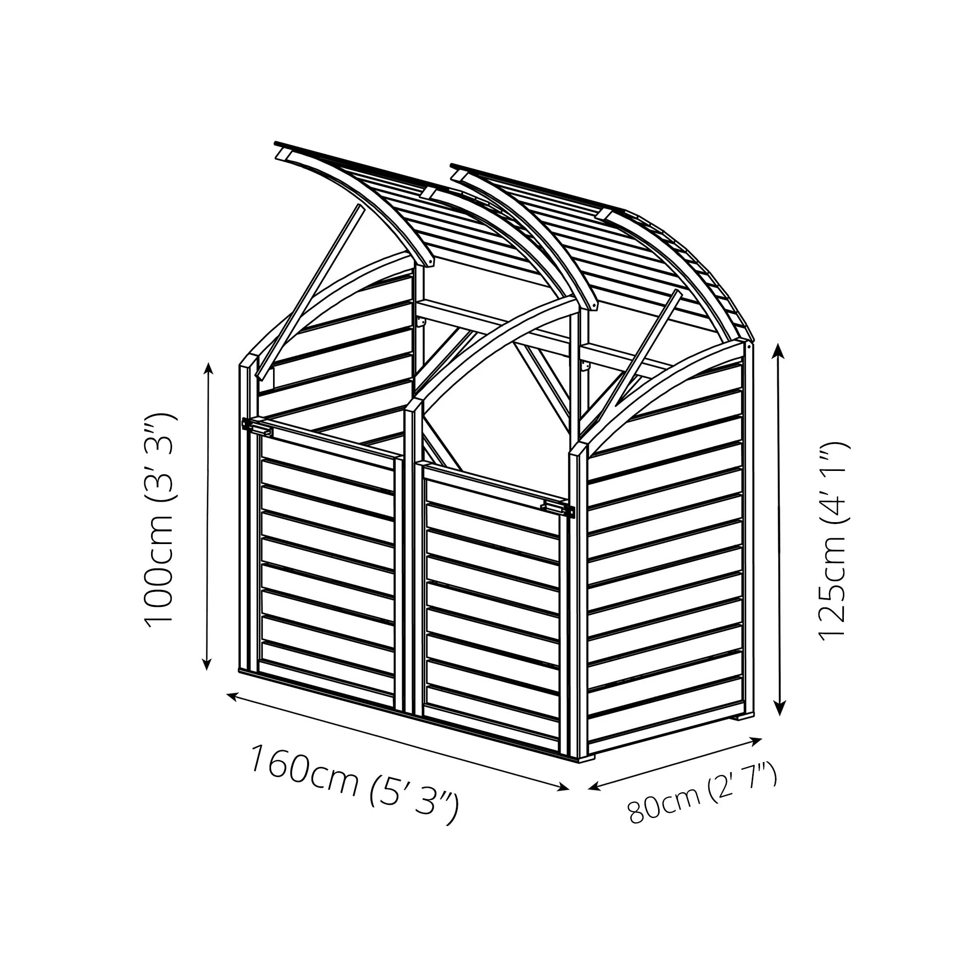 Pressure Treated Double Bin Store - Image 7