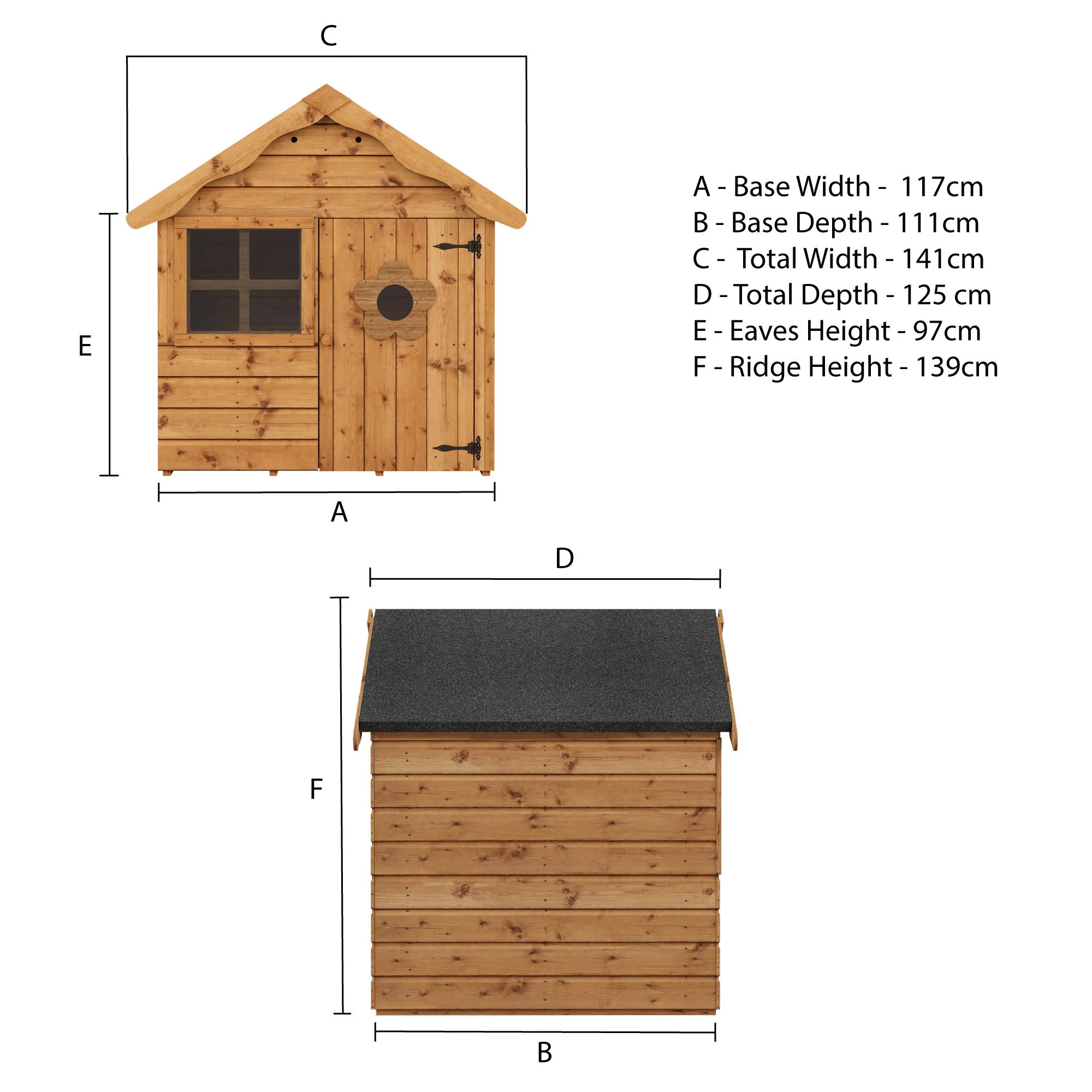 4 x 4 Snug Apex Wooden Playhouse - Image 8