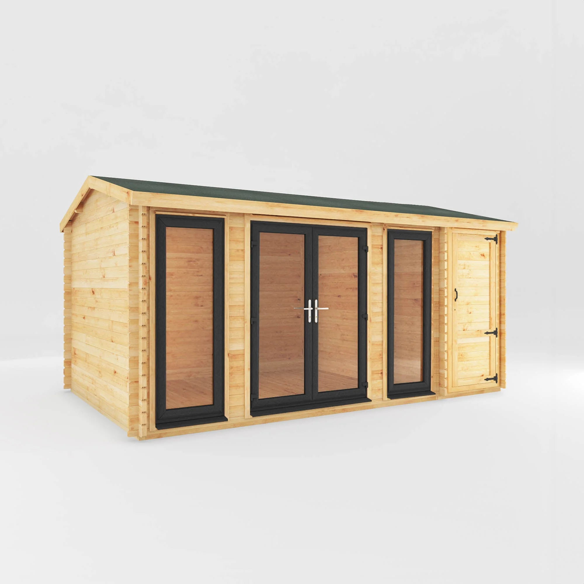 The Home Office Studio Log Cabin with Side Shed - Image 4