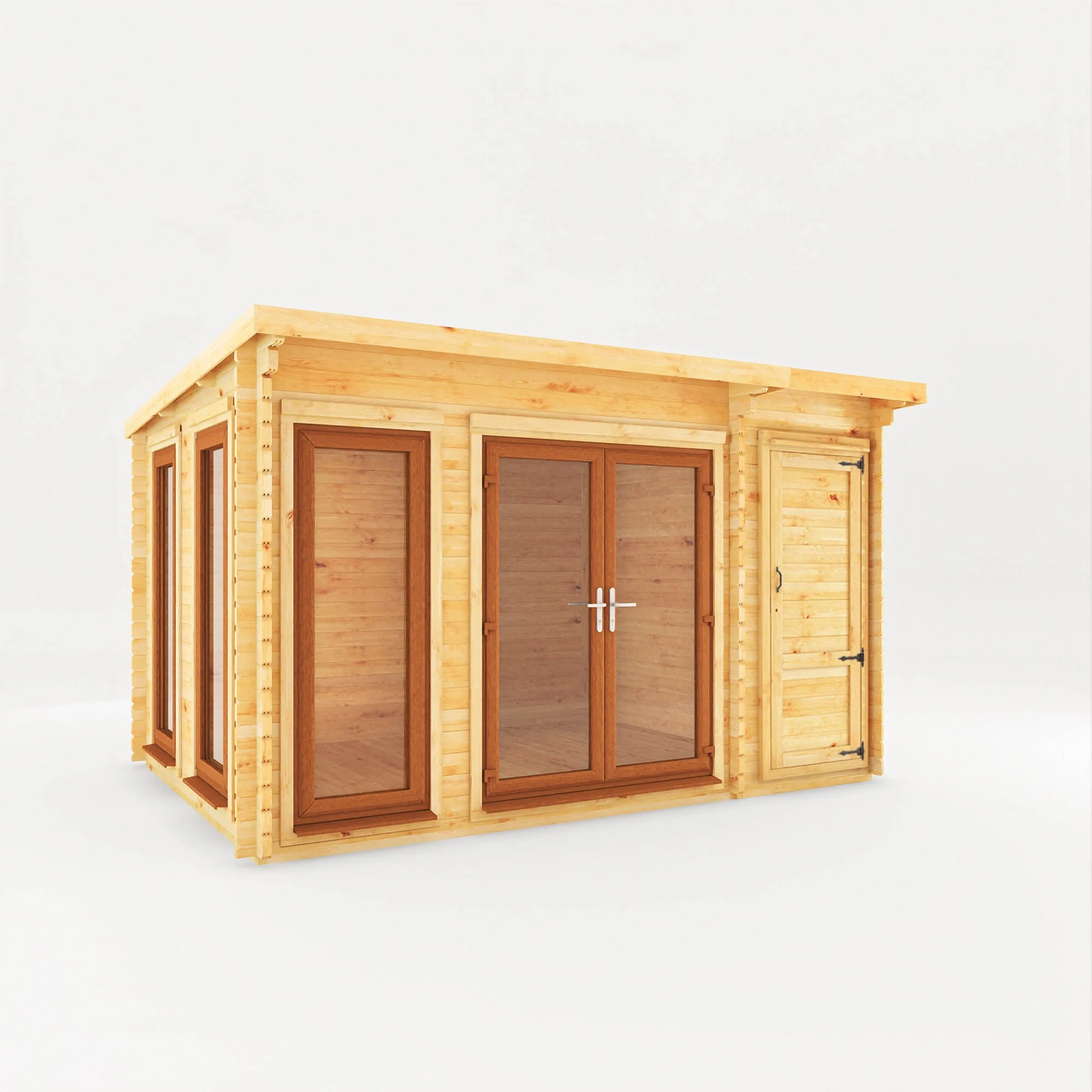 The Studio Pent Log Cabin with Side Shed - Image 3