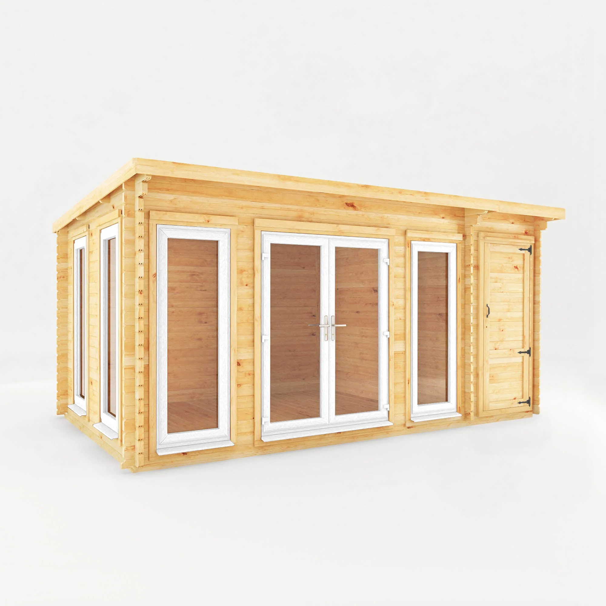 The Studio Pent Log Cabin with Side Shed - Image 6