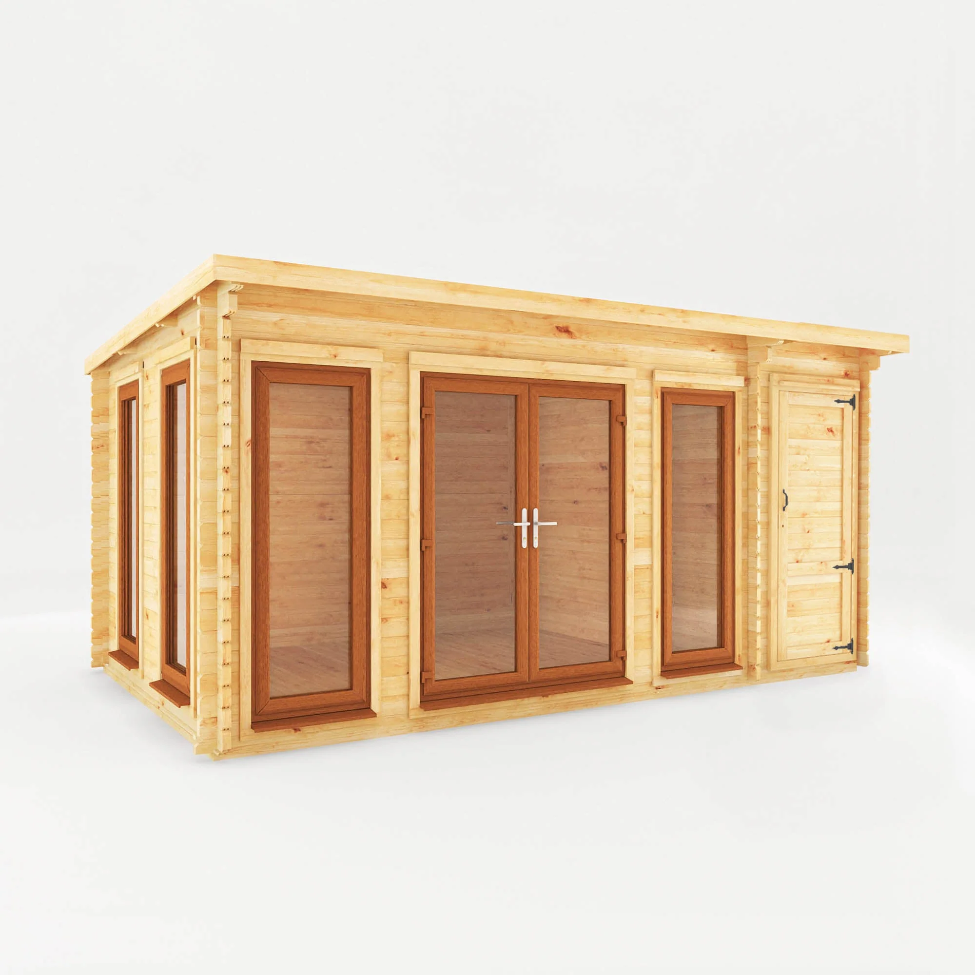 The Studio Pent Log Cabin with Side Shed - Image 7