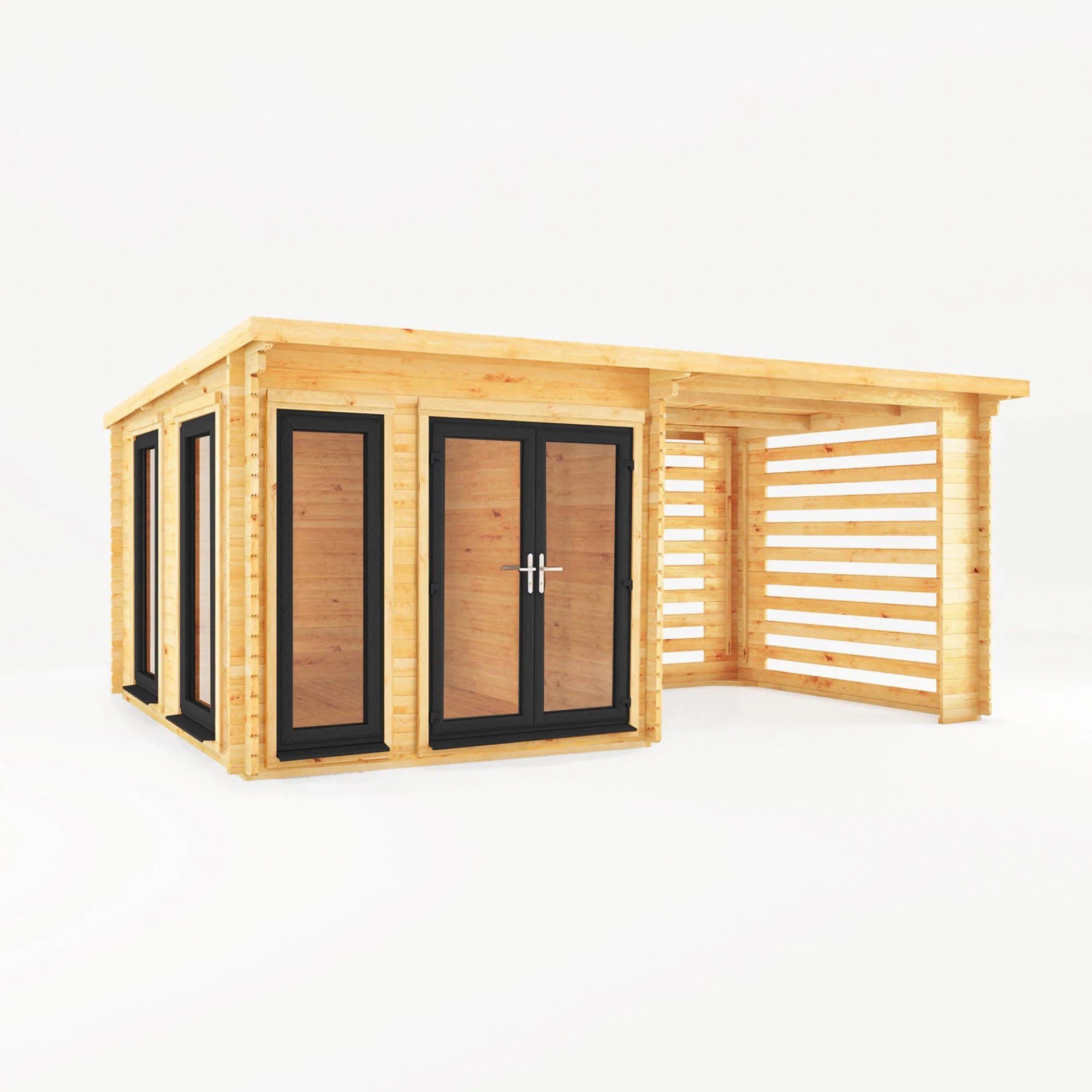 The Studio Pent Log Cabin with Slatted Area - Image 4