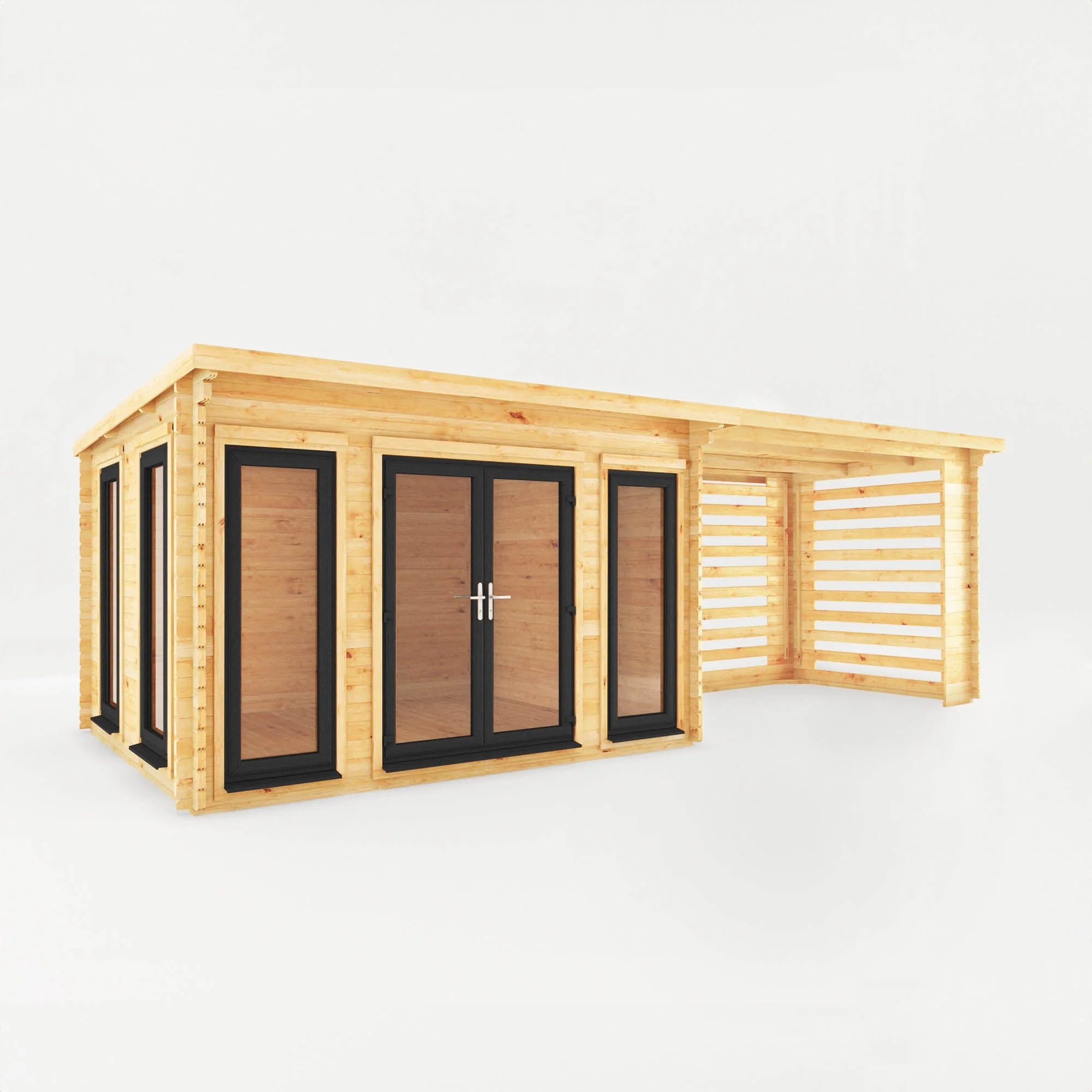 The Studio Pent Log Cabin with Slatted Area - Image 8